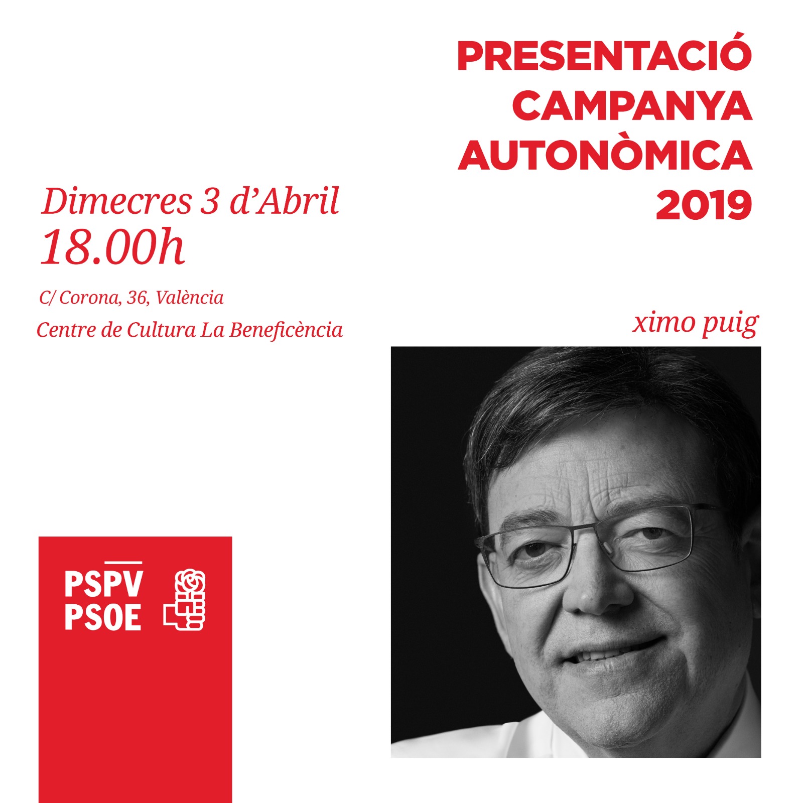 You are currently viewing Presentació de la campanya autonòmica 2019 del PSPV-PSOE