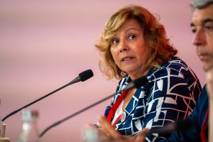 Mayte García durante la interparlamentaria del PSPV-PSOE